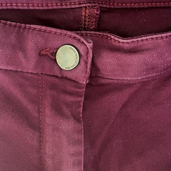 Maroon marks & Spenser skinny plus size pants size 14 - Picture 4 of 8